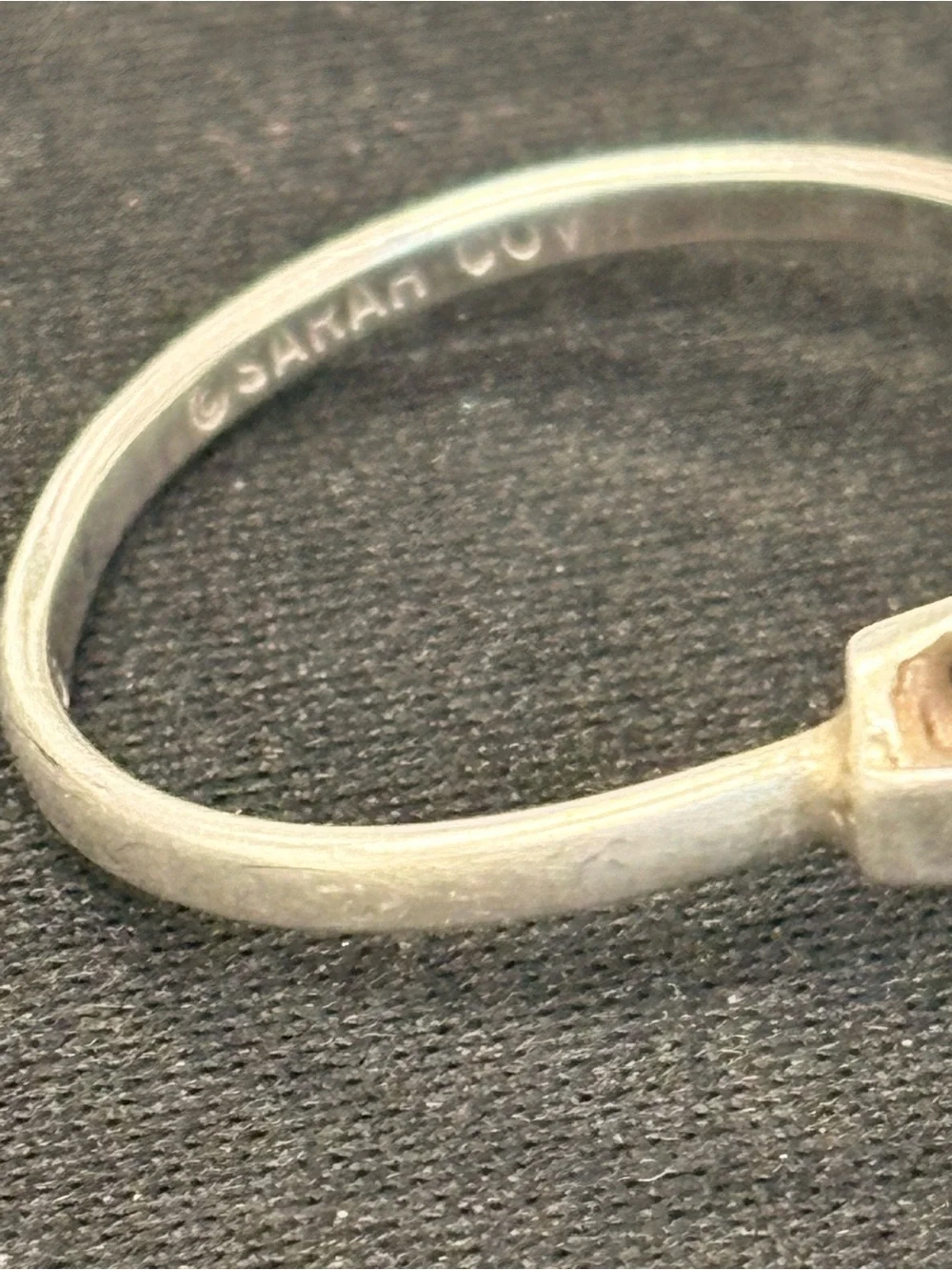 Sarah Coventry Sterling Silver Purple Stone Vintage Cocktail Ring 7.75